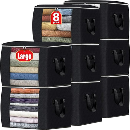 Fab totes 24 Gallons Clothes Storage, Foldable Thick Fabric Blanket Storage Bags by Fabtotes