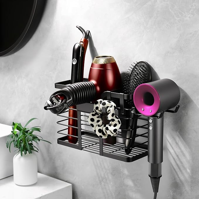 YIGII Hair Dryer Holder, 3 in 1 Hair Tools Organizer Blow Dryer Holder - Image 6