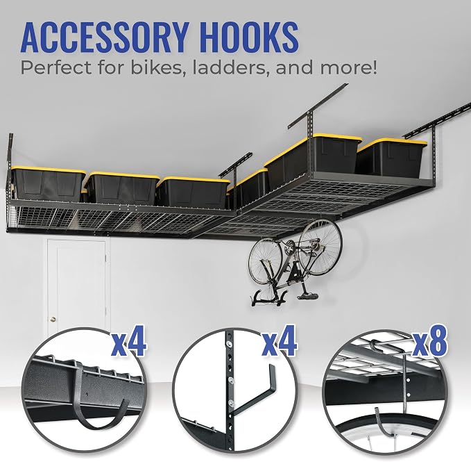 SafeRacks Overhead Storage Rack, Heavy Duty 600 lb Capacity, Adjustable Garage - Image 3