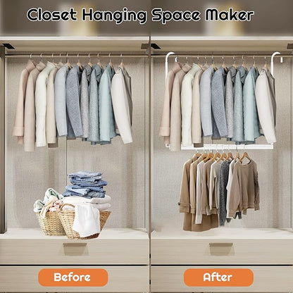 Hanging Closet Rod Adjustable Width Height Closet Rod - Image 5