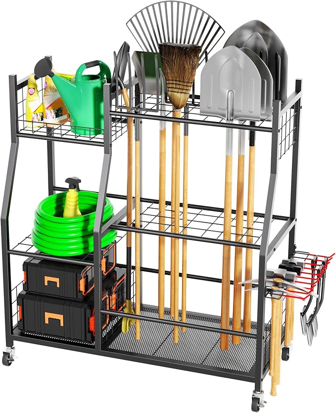 Garden Tool Organizer with Wheels by Vokumba