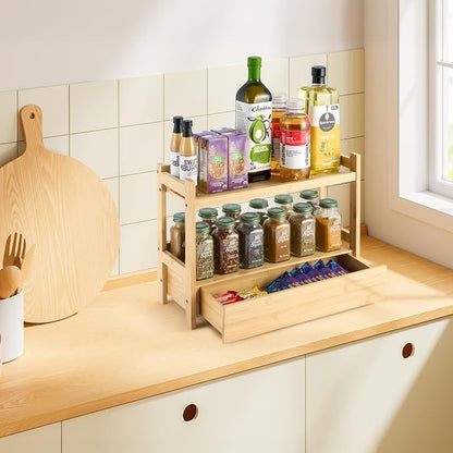 Sorbus Bamboo Bathroom Counter Organizer – 2-Tier Shelf - Image 2