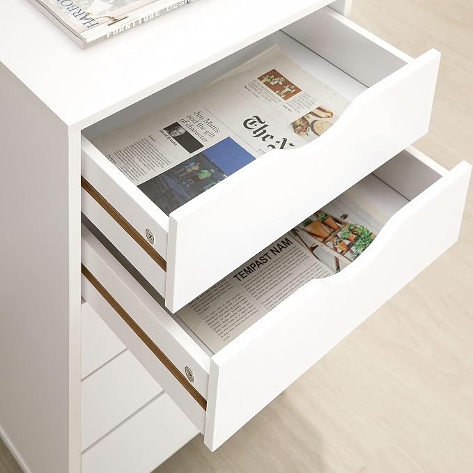 Naomi Home Taylor 5 Drawer Chest, Wood Storage Dresser Cabinet - Image 8