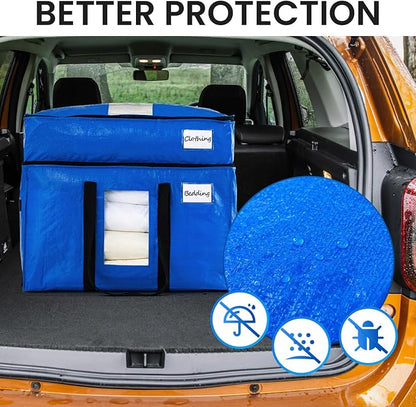 TAILI 2 Tier Extra Large Moving Bags, 2 Pack Blue Heavy Duty Totes - Image 8