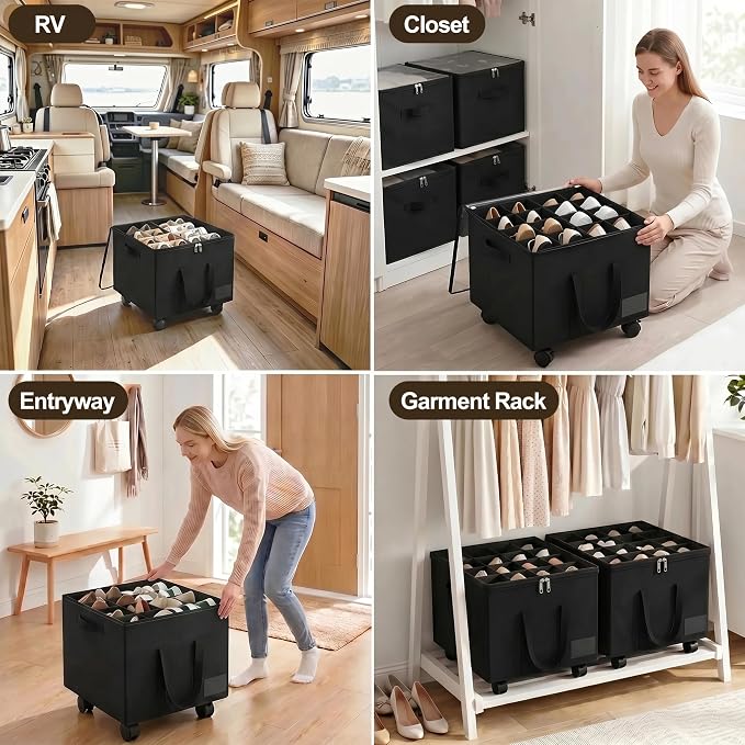Large Shoe Organizer for Closet, 16 Pairs Shoe Storage Box - Image 6