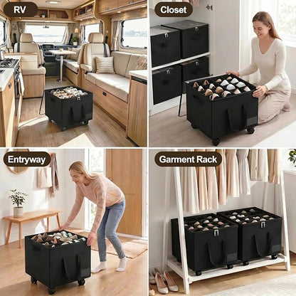 Large Shoe Organizer for Closet, 16 Pairs Shoe Storage Box - Image 6