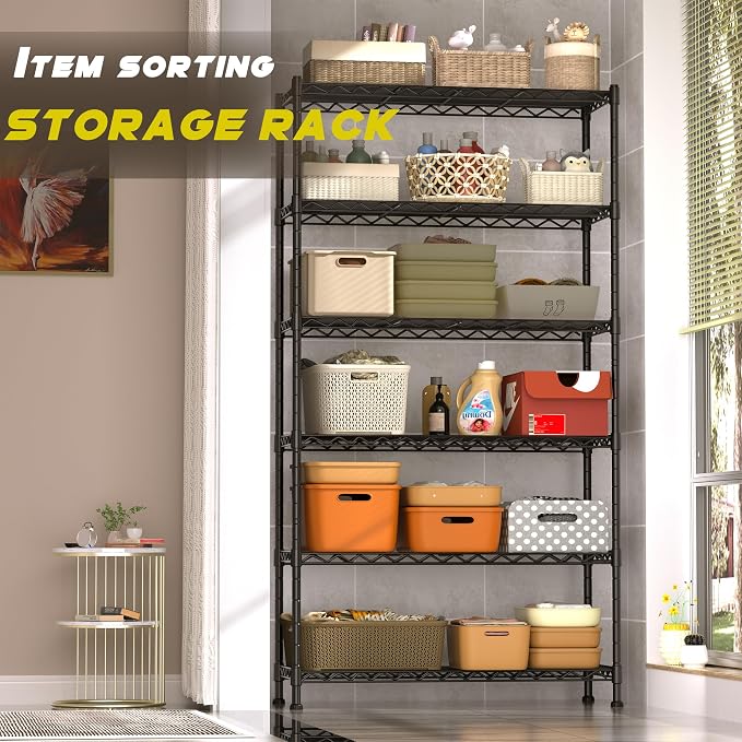 GIOTORENT 6-Wire Garage Shelving Storage Shelves, Metal Shelf Organizer 2100Lbs - Image 4