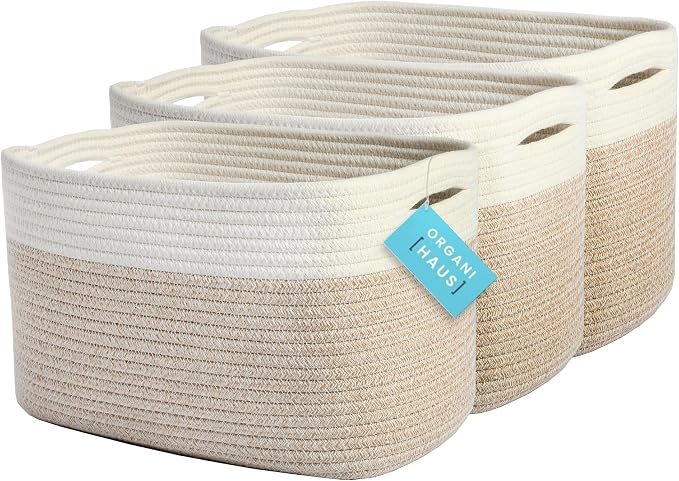 OrganiHaus Set of 3 Woven Storage Baskets by OrganiHaus