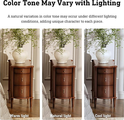STO'SENSE Nightstand w/Charging Station & 3 Drawers, Pre-Assembled, Vintage - Image 9