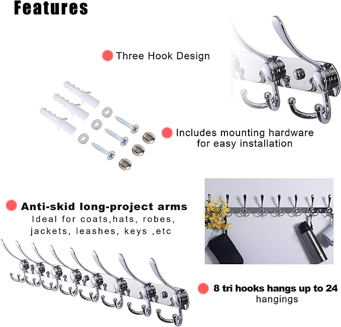 Dseap Coat Rack Wall Mount - Image 5