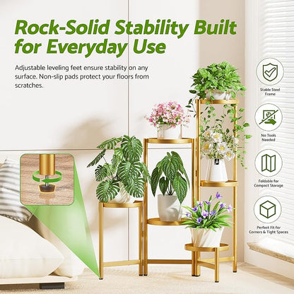 6 Tiered Plant Stand Indoor for Multiple Large Planter, Tall Heavy Duty - Image 3