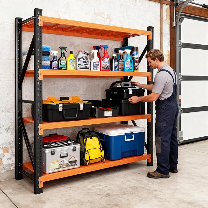 79" H Garage Shelving, 4000LBS Heavy Duty Storage Rack, 4 Tiers Metal Storage by Unknown