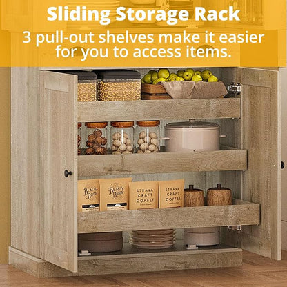 IRONCK Kitchen Pantry Cabinet 72" Height, Freestanding Cupboard - Image 6