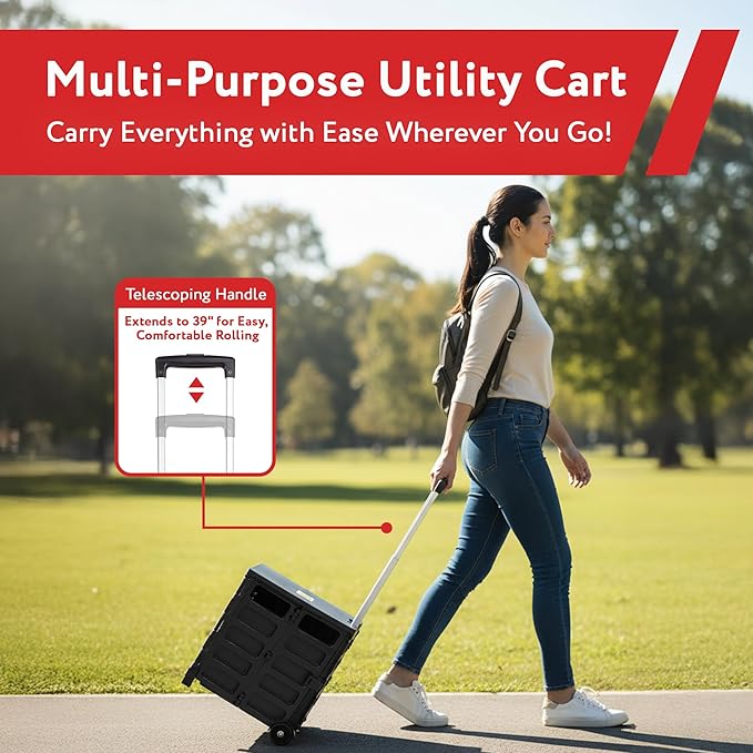 dbest products Quik Cart Pro Wheeled Rolling Crate Teacher Utility - Image 2