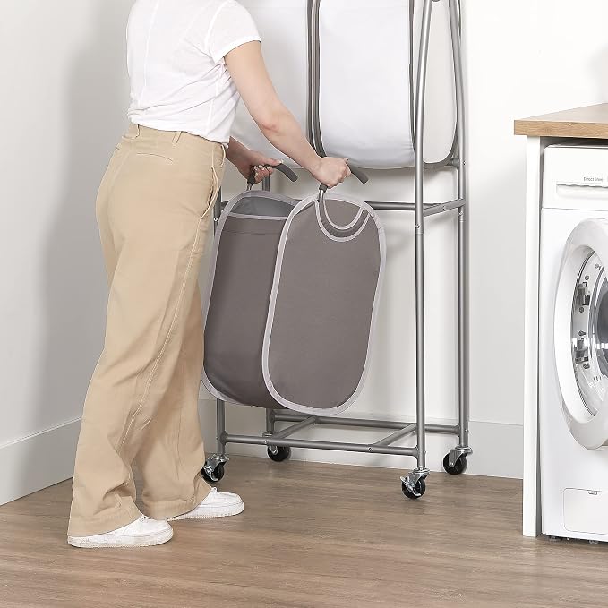 Neatfreak - 2 Tier Vertical Rolling Laundry Cart - Rolling Storage Cart On - Image 8