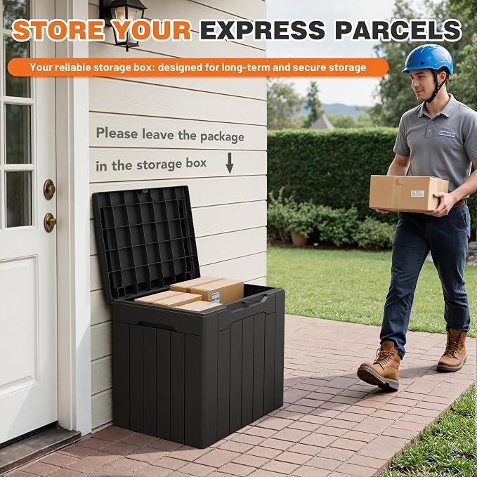 32 Gallon Deck Box Outdoor Indoor Waterproof Storage Box - Image 4