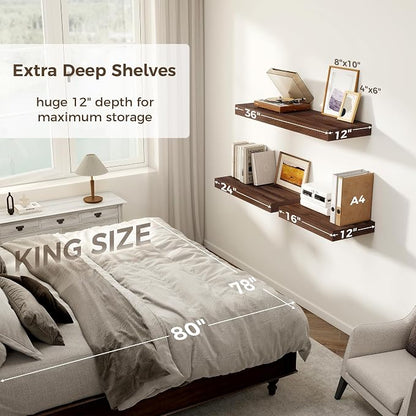 12 Inch Deep Floating Shelves, 24 x 12 Floating Shelf - Image 6