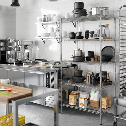 24" Deep x 36" Wide x 74" Height Wire Shelving Kit | 5-Tier | NSF Commercial - Image 6