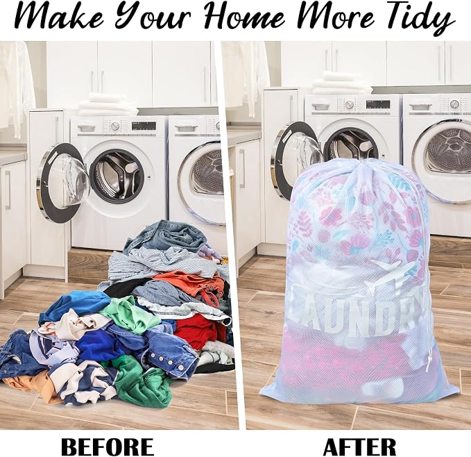 2 Pack Large Mesh Laundry Bag, Heavy Duty Laundry Bags - Image 6