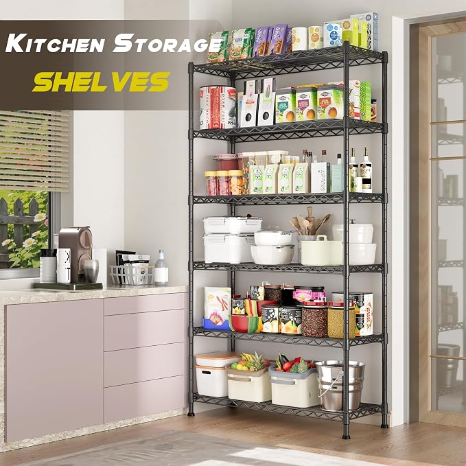 GIOTORENT 6-Wire Garage Shelving Storage Shelves, Metal Shelf Organizer 2100Lbs - Image 3