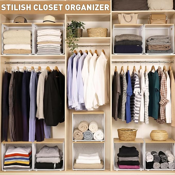 AceOrbit 3 Pcs Widened Stackable Closet Organizer and Storage - Image 5