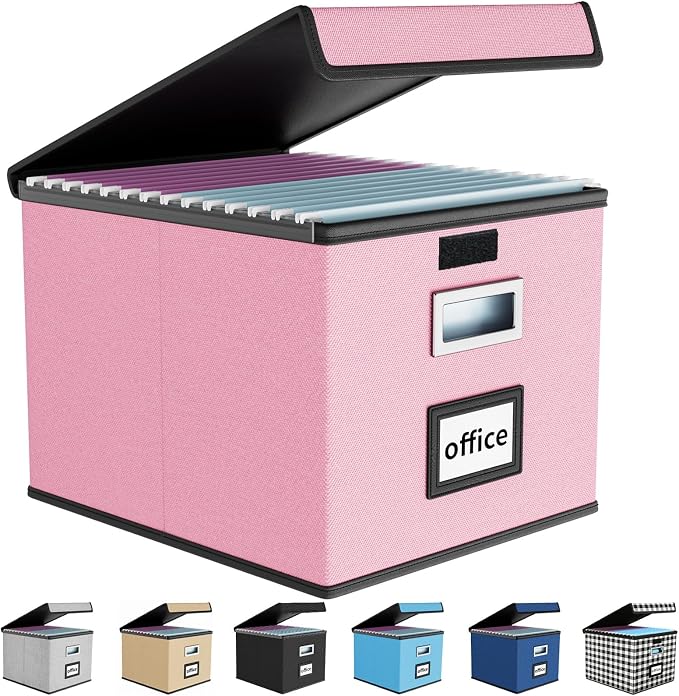 File Organizer Box with Lids, Collapsible File Folder Organizer | File Box with by Huolewa