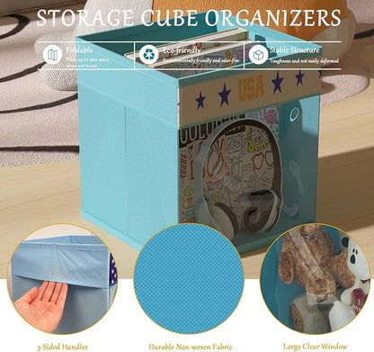 homyfort 11x11 Inch Storage Cube Bins, Fabric Cube Storage Organizer Baskets Box - Image 3
