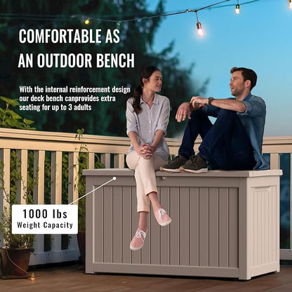 120 GallonOutdoor Storage Box, Resin Deck Boxes Waterproof, IndoorOutdoor Bin - Image 4