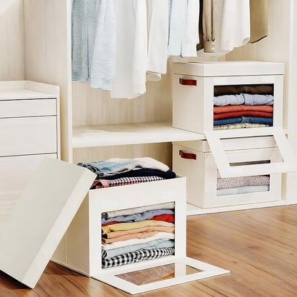 2-Pack Large Storage Bins with Lids, Stackable&Collapsible Closet Storage Bins - Image 2