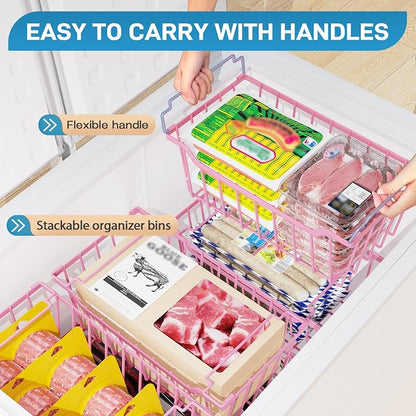 SUNALLY Freezer Organizer Bins, 8 Pack Stackable Chest Freezer Organizer - Image 4