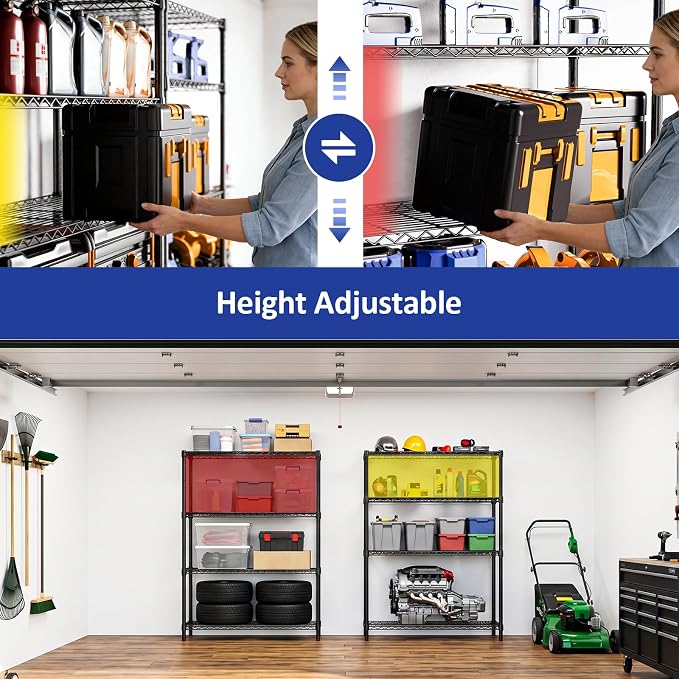 4 Tier 1000 LBS Metal Garage Storage Rack Shelf - Image 6