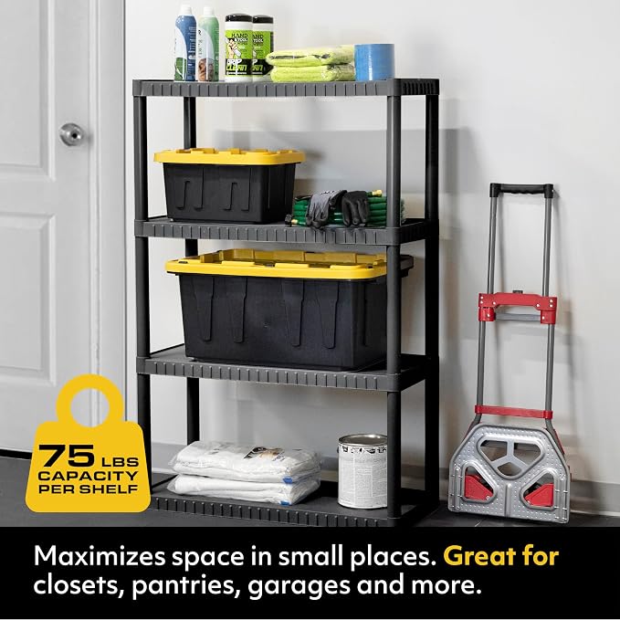 CENTREX CX 4-Tier Medium Duty Plastic Storage Shelves - Image 3