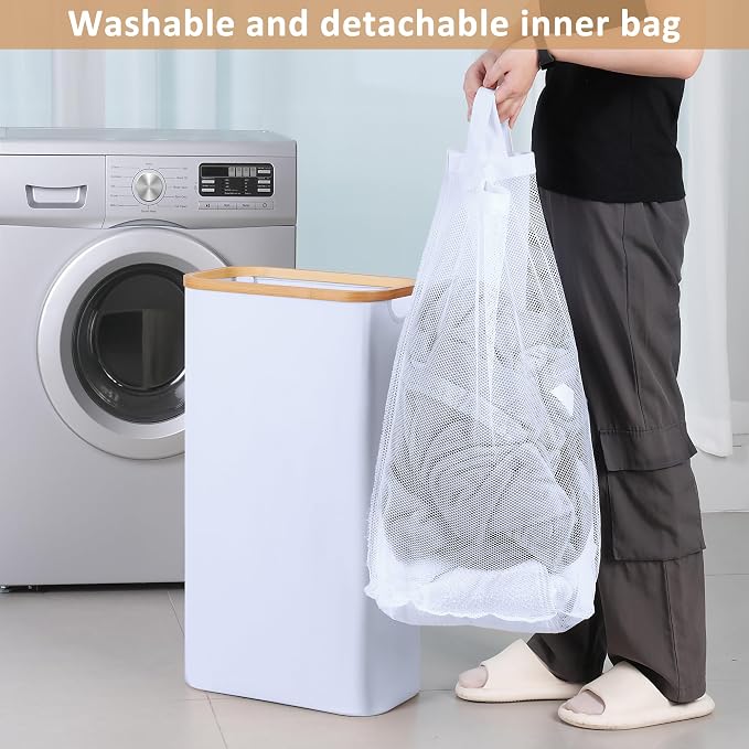 iEGrow 60L Slim Laundry Hamper, Narrow Laundry Basket - Image 6