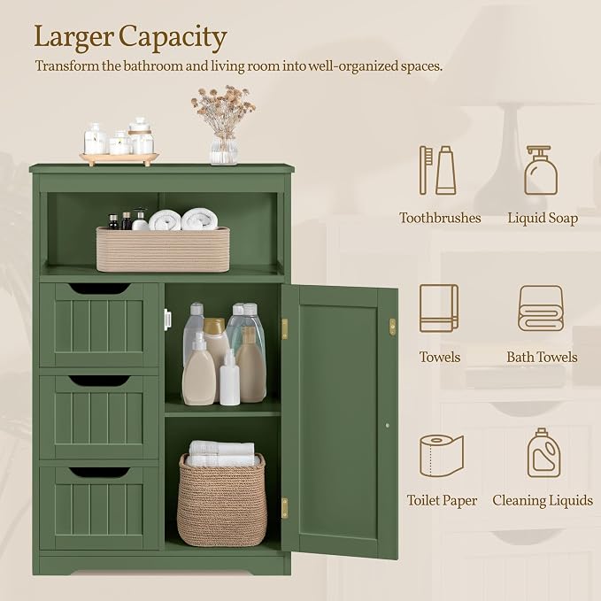 Yaheetech Bathroom Storage Cabinet, Storage Organizer - Image 6