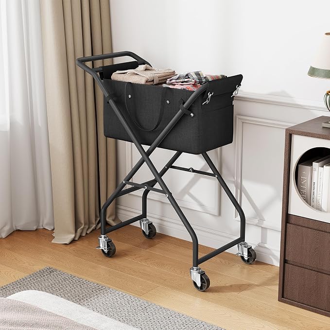 No-Bend Laundry Cart- Rolling Hamper - Image 10