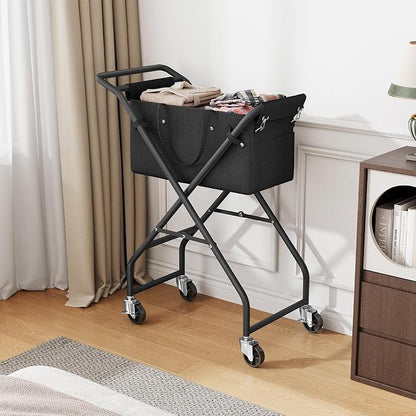 No-Bend Laundry Cart- Rolling Hamper - Image 10