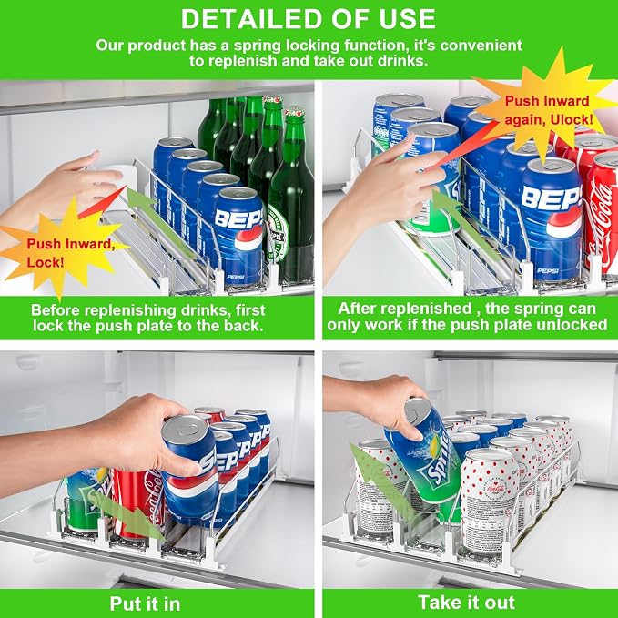 2025 Drink Organizer for Fridge, Upgrade Soda Can Dispenser for Refrigerator - Image 7