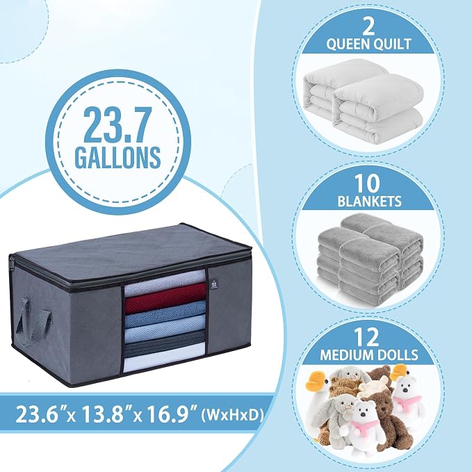 VENO 3 Pack Extra Large Clothes Storage Bag Organizer - Image 4