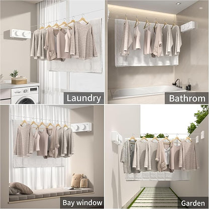 Retractable Clothesline Heavy Duty Clothes Drying Laundry Line Wall Mounted - Image 6