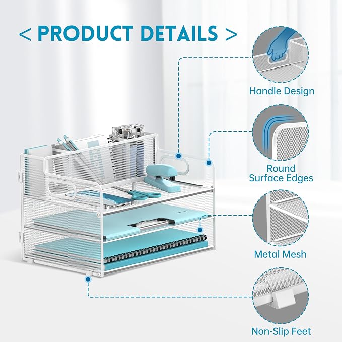 3 Tier Paper Letter Tray Organizer - Image 5