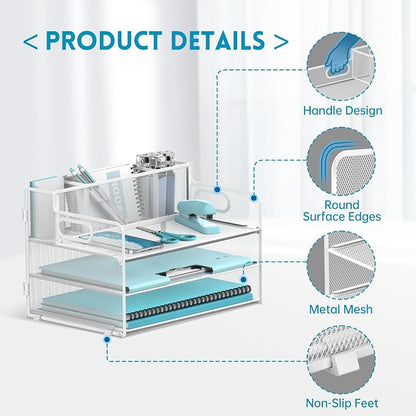 3 Tier Paper Letter Tray Organizer - Image 5