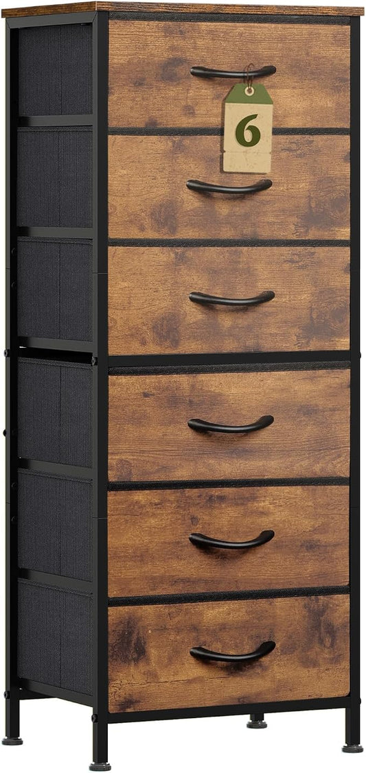 WLIVE Tall Dresser for Bedroom, 6 Drawer Dressers & Chests of Drawers, Fabric by WLIVE
