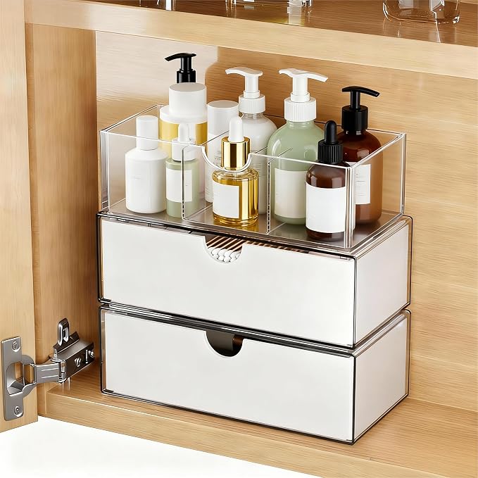 3 Tier Medicine Cabinet Organizer and Storage, Stackable Bathroom Medicine by EarondLabProducts