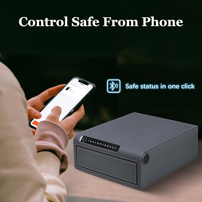 Jewelry Safe with Drawers，Biometric Fingerprint safe, Slide-Away Handgun Safe - Image 3