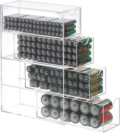 BTSKY 1 Pack Clear Acrylic Battery Storage Organizer by BTSKY