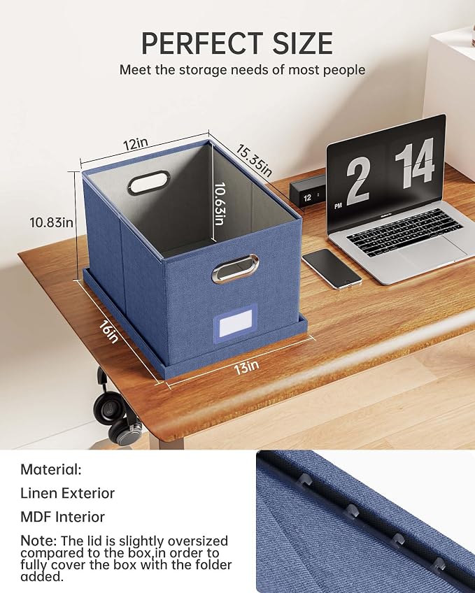 File Organizer with Lid, File Box, File Cabinet - Image 4