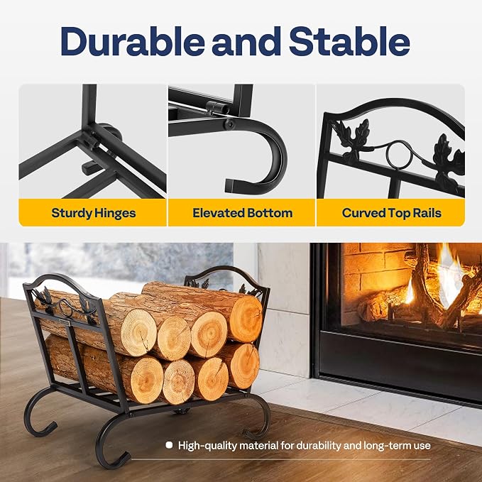 VIVOHOME 21.5 Inches Folding Firewood Storage Log Rack - Image 5