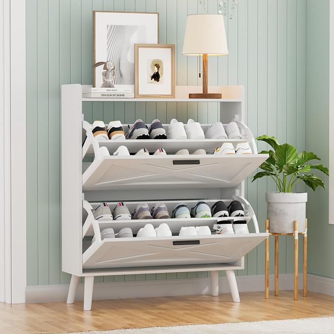 Homleke Farmhouse Shoe Storage Cabinet - Image 9