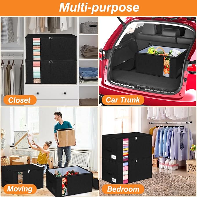 60L Comforter Storage Bag, Sturdy Construction Blanket Storage Bin - Image 6