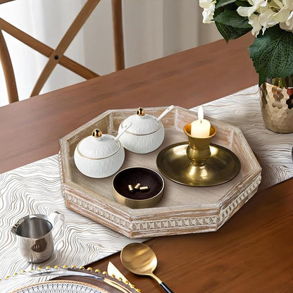 MAONAME Wood Serving Tray, Farmhouse Wooden Tray - Image 4